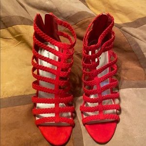 Red zipper heels